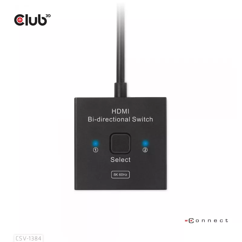 CLUB3D CSV-1384 HDMI 2-in-1 abipusis jungiklis 8K60Hz 4K120Hz