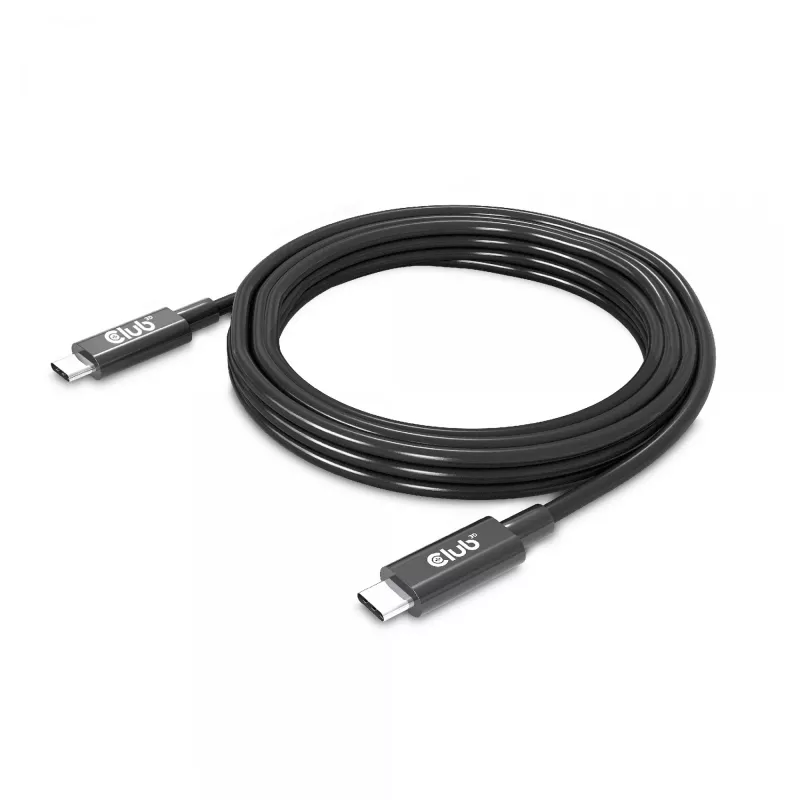 CLUB3D USB4 Gen3x2 Type-C abipusis laidas 8K60Hz arba 4K120Hz, duomenys 40Gbps, PD 240W (48V/5A) EPR M/M 3m / 9.84ft