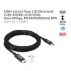 CLUB3D USB4 Gen3x2 Type-C abipusis laidas 8K60Hz arba 4K120Hz, duomenys 40Gbps, PD 240W (48V/5A) EPR M/M 3m / 9.84ft
