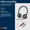 HP Poly Blackwire 8225 Stereo ausinės su mikrofono triukšmo slopinimu, Microsoft Teams sertifikuotos, USB-C + USB-C/A adapteris