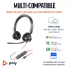 HP Poly Blackwire 3320 Stereo, sertifikuotas Microsoft Teams, USB-C ausinių komplektas su USB-C/A adapteriu