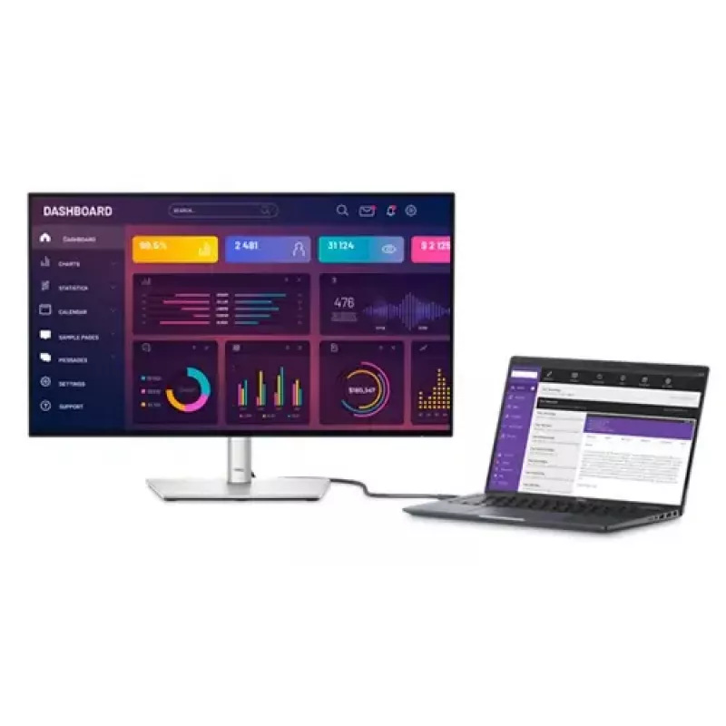 DELL UltraSharp U2724DE kompiuterio monitorius 68,6 cm (27 colių) 2560 x 1440 pikselių Quad HD LCD juodas, sidabrinis