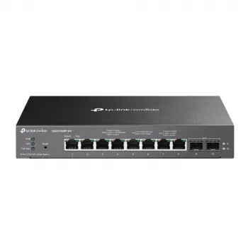 TP-Link Omada 8 prievadų 2.5GBASE-T ir 2 prievadų 10GE SFP+ valdomas jungiklis su 8 PoE+ prievadais