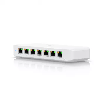 UBIQUITI NETWORKS UniFi Switch USW-Ultra-60W 8 prievadų GbE PoE+ valdomas jungiklis, maitinamas per GbE++ įvestį, 60 W