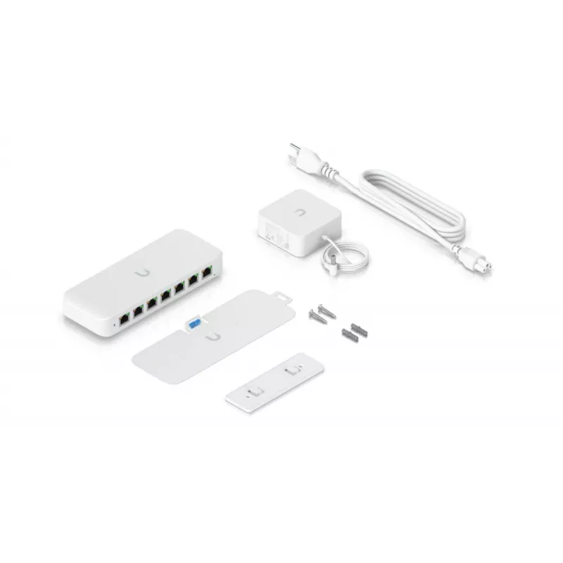 UBIQUITI NETWORKS UniFi Switch USW-Ultra-60W 8 prievadų GbE PoE+ valdomas jungiklis, maitinamas per GbE++ įvestį, 60 W