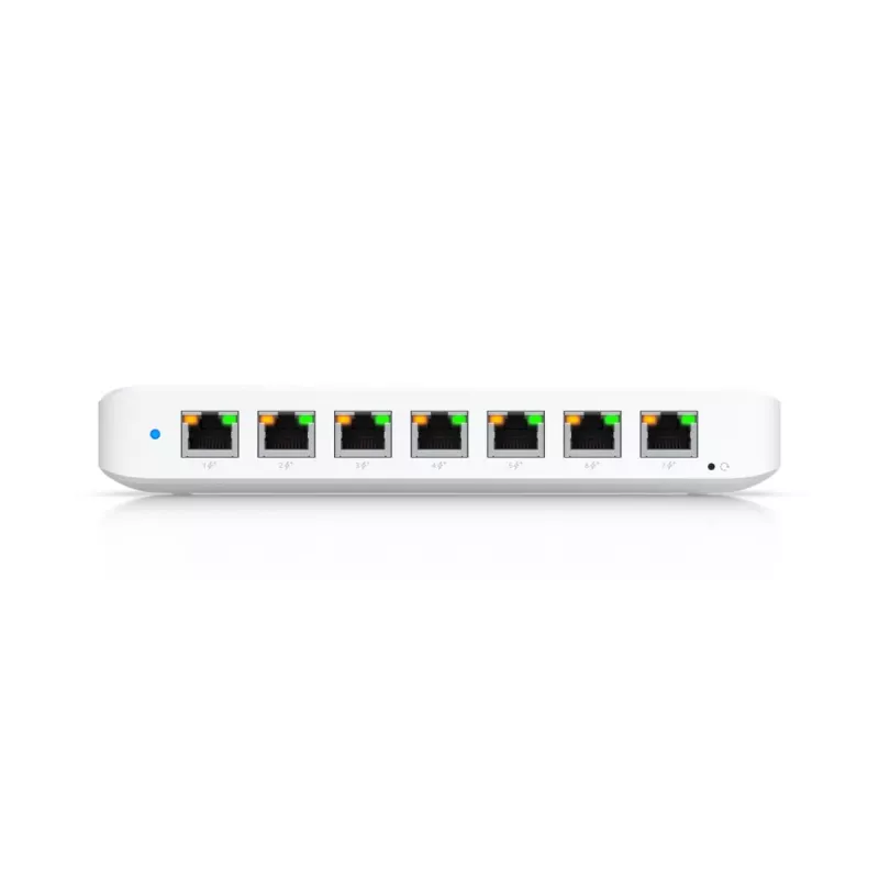 Valdomas jungiklis UBIQUITI USW-Ultra L2, 8x Gigabit PoE prievadai, 7 PoE, 42W biudžetas, DC/PoE, 16 Gbit/s perjungimas