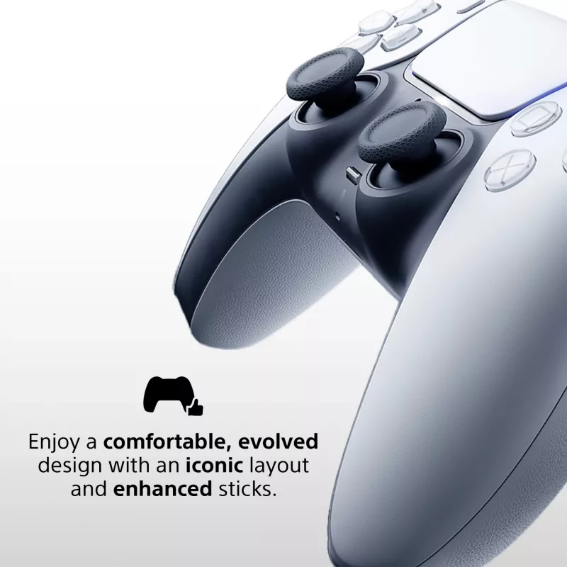 Valdiklis Sony DualSense V2 belaidis — PlayStation 5, Bluetooth/USB, USB-C, įmontuota baterija, baltas