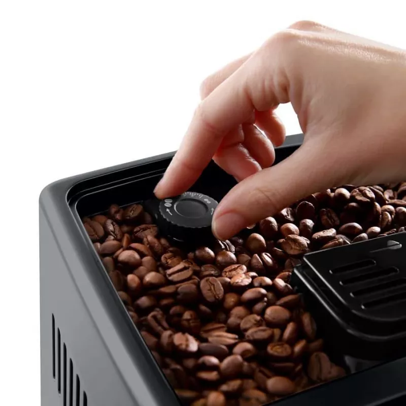 Kombinuotas espreso kavos aparatas DeLonghi Dinamica Plus ECAM380.85.SB — 1,8 L vandens talpa, 300 g pupelių talpykla, 15 bar