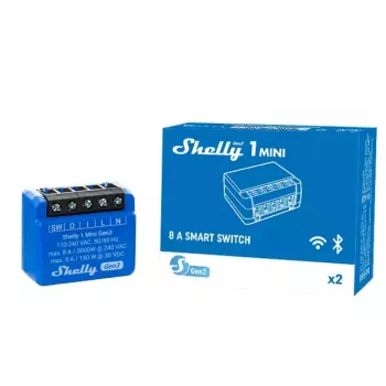 „Shelly 1 Mini Gen3“ belaidis išmanusis jungiklis 1P 110–240 V