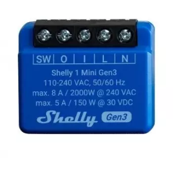 „Shelly 1 Mini Gen3“ belaidis išmanusis jungiklis 1P 110–240 V