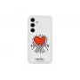 Samsung Flipsuit dėklas Galaxy S24, raudonas su permatomu pagrindu