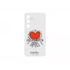 Samsung Flipsuit dėklas Galaxy S24, raudonas su permatomu pagrindu