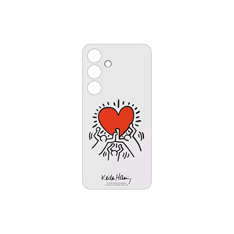Samsung Flipsuit dėklas Galaxy S24, raudonas su permatomu pagrindu