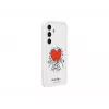 Samsung Flipsuit dėklas Galaxy S24, raudonas su permatomu pagrindu