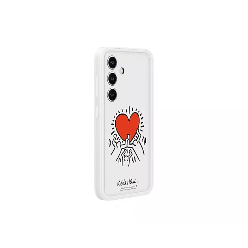 Samsung Flipsuit dėklas Galaxy S24, raudonas su permatomu pagrindu