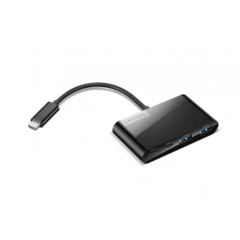 Lenovo GX91L84354 USB 3.2 Gen 1 Type-C 4 prievadų USB centras, 625 Mbit/s, juodas