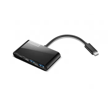 Lenovo GX91L84354 USB 3.2 Gen 1 Type-C 4 prievadų USB centras, 625 Mbit/s, juodas