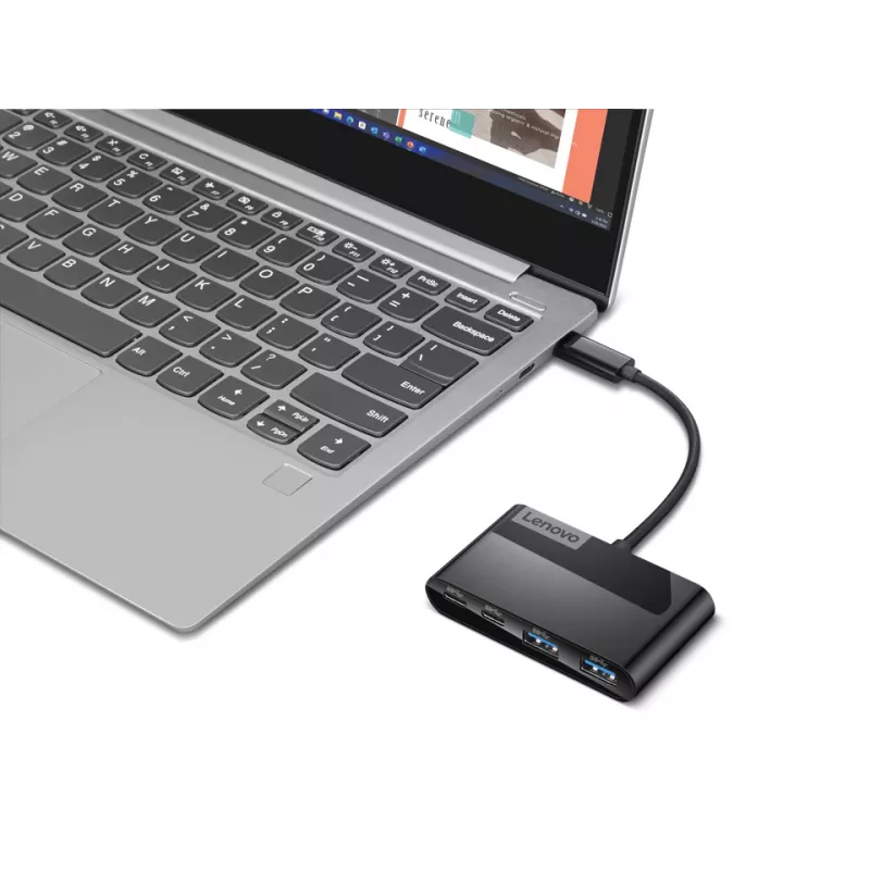 Lenovo Select GX91L84354 juodas USB-C šakotuvas, 4 USB prievadai, USB 3.0