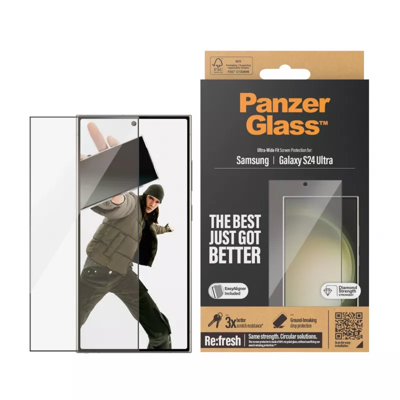 PanzerGlass® Ekrano apsauga Samsung Galaxy S24 Ultra | Ultra-Wide Fit su EasyAligner