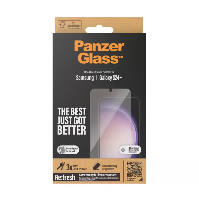 PanzerGlass® Ekrano apsauga Samsung Galaxy S24+ | Ultra-Wide Fit su EasyAligner
