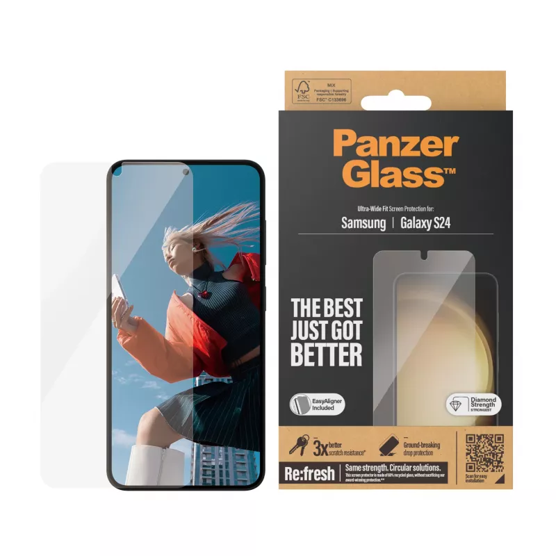 PanzerGlass® Screen Protector Samsung Galaxy S24 | Ultra-Wide Fit su EasyAligner