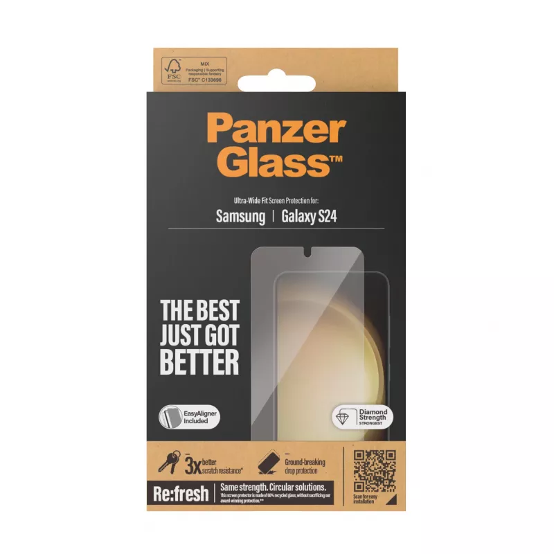PanzerGlass® Screen Protector Samsung Galaxy S24 | Ultra-Wide Fit su EasyAligner
