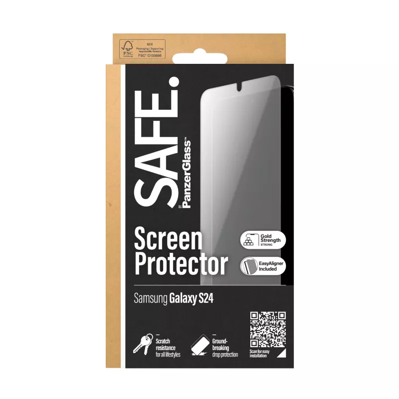 PanzerGlass SAFE. apsauginis stiklas Samsung Galaxy S24 | Ultra-Wide Fit su EasyAligner