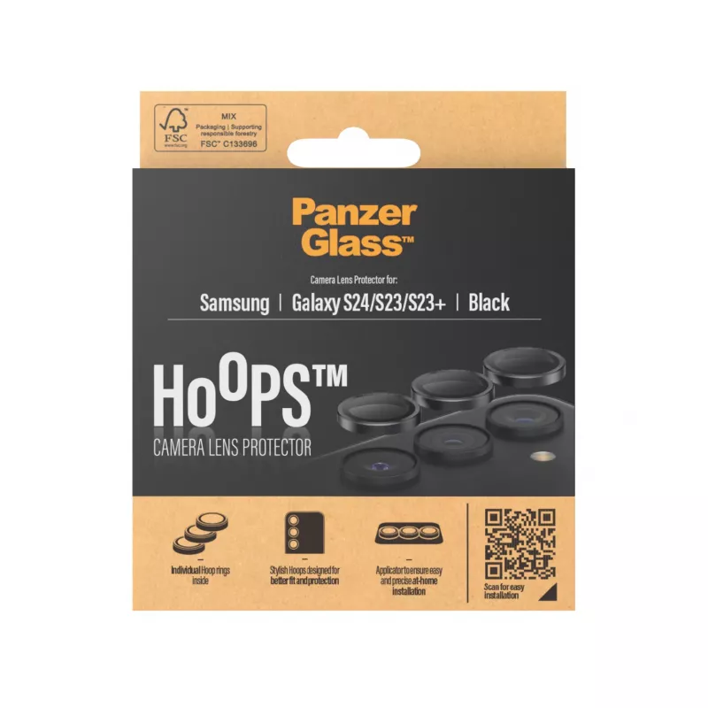 PanzerGlass ® Hoops® kameros objektyvo apsauga juoda Samsung Galaxy S24 | S23 | S23+