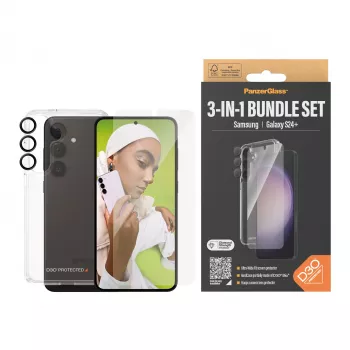 PanzerGlass 3 viename apsaugos rinkinys Samsung Galaxy S24+ | Ultra-Wide Fit su EasyAligner