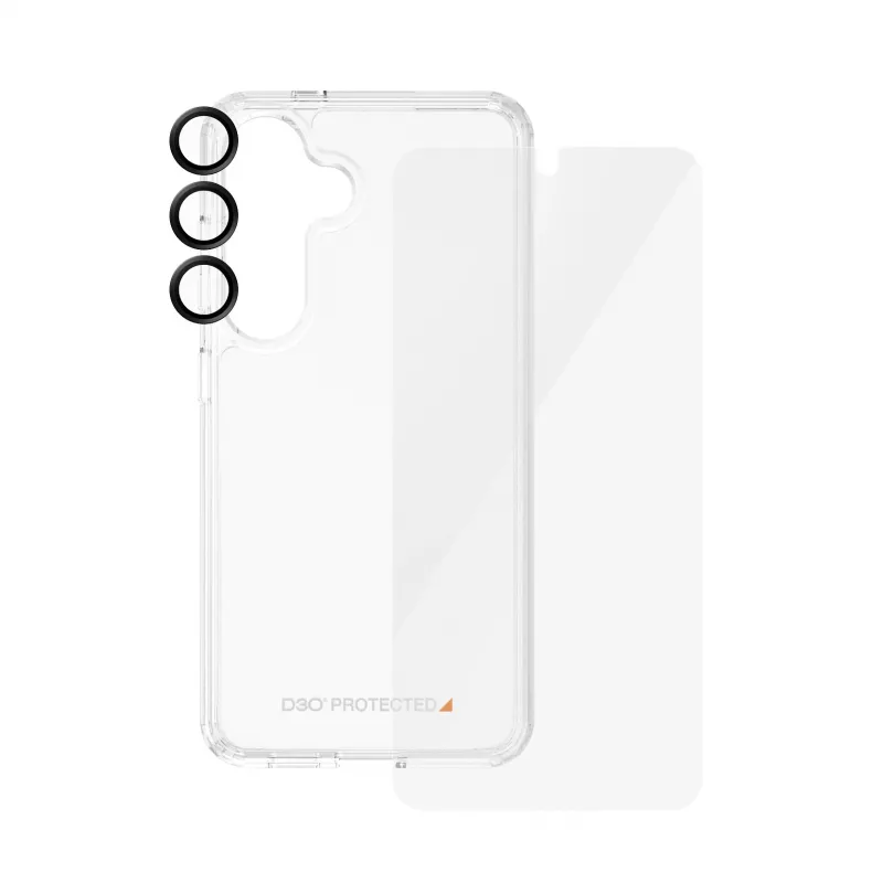 3 viename apsaugos rinkinys PanzerGlass Samsung Galaxy S24 Ultra Wide Fit nuo įbrėžimų ir smūgių