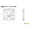 be quiet! Pure Wings 3 140mm PWM Baltas kompiuterio korpuso ventiliatorius 14 cm 1 vnt.
