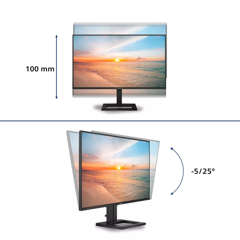 Philips 1000 serijos 27E1N1600AE/00 kompiuterio monitorius 68,6 cm (27 colių) 2560 x 1440 pikselių Quad HD LCD juodas