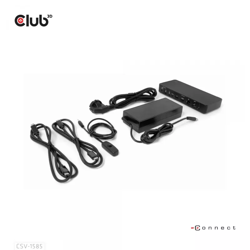 CLUB3D CSV-1585 KVM jungiklis / dokas su DisplayPort ir HDMI, 4K60Hz, USB Type-C įėjimai