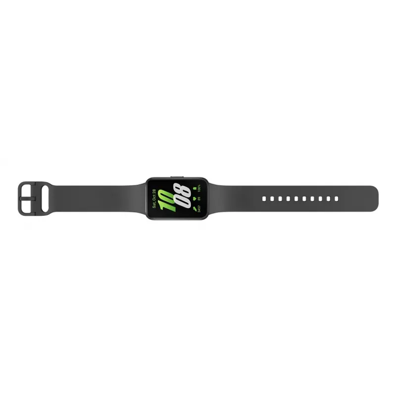 Išmanusis laikrodis Samsung Galaxy Fit3 – stačiakampis aliumininis korpusas 40 mm, 1,6 colio AMOLED, širdies ritmas, barometras, 5 ATM, Bluetooth 5.3, 208 mAh