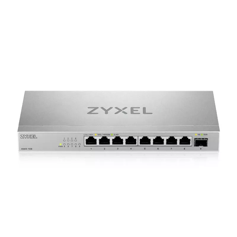 Zyxel XMG-108 nevaldomas 2,5G Ethernet (100/1000/2500) sidabrinis