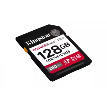 Kingston Technology 128GB Canvas React Plus SDXC UHS-II 280R/100W U3 V60 skirta Full HD/4K