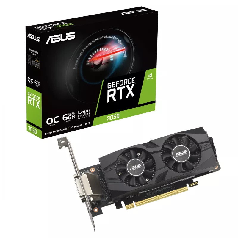 ASUS GeForce RTX 3050 LP BRK OC Edition NVIDIA 6 GB GDDR6 vaizdo plokštė