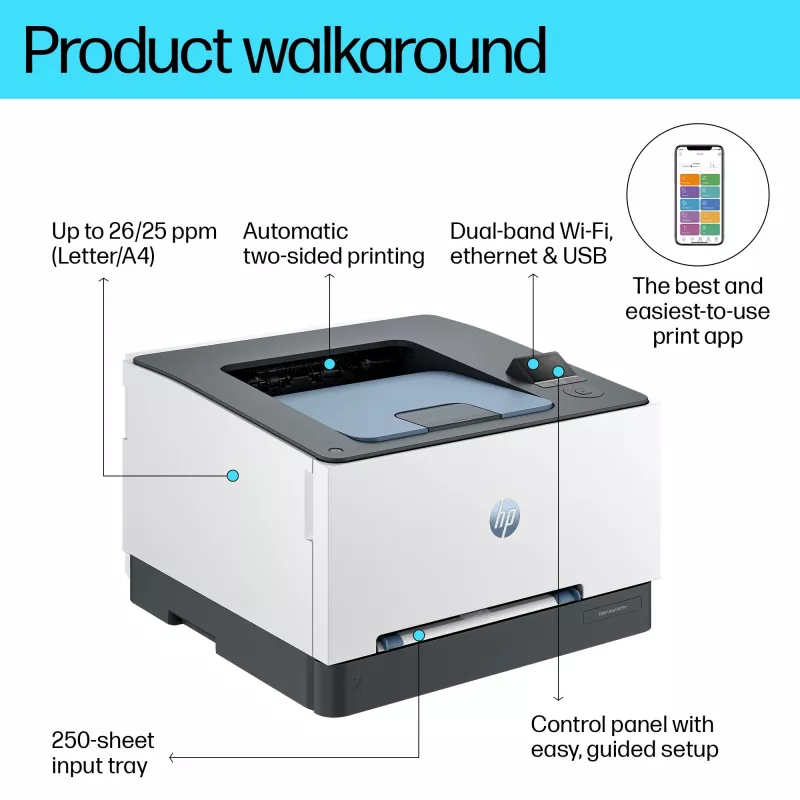 HP Color LaserJet Pro 3202dw, spalvotas lazerinis spausdintuvas, 600 x 600 DPI, A4, 25 ppm, dvipusis spausdinimas