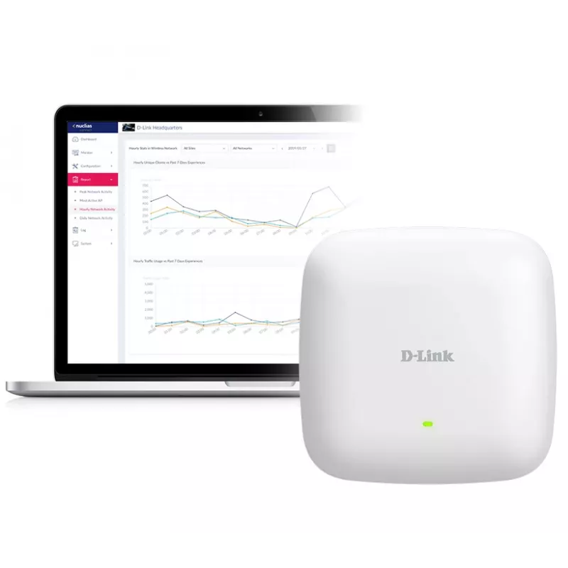 D-Link AX3000 Wi-Fi 6 dviejų juostų PoE prieigos taškas, 2,4 GHz, 5 GHz, 3000 Mbit/s, SNMP, SNMPv2, SNMPv3, WEP, WPA, WPA2, WPA3, 10/100/1000/2500 Mbit/s