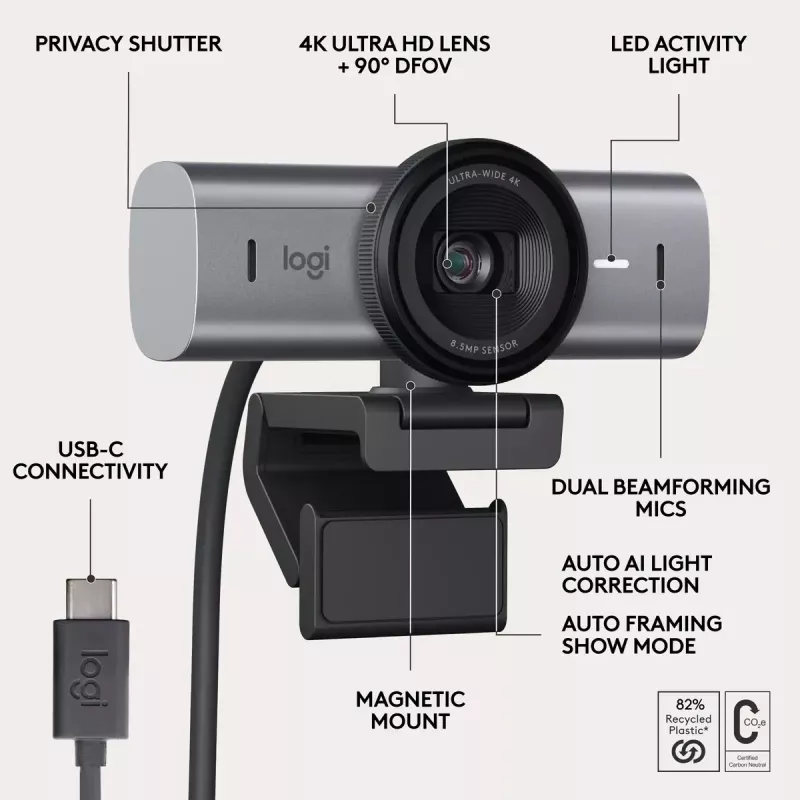 Webkamera Logitech MX Brio 705 8,5 MP 4K Ultra HD USB 3.2