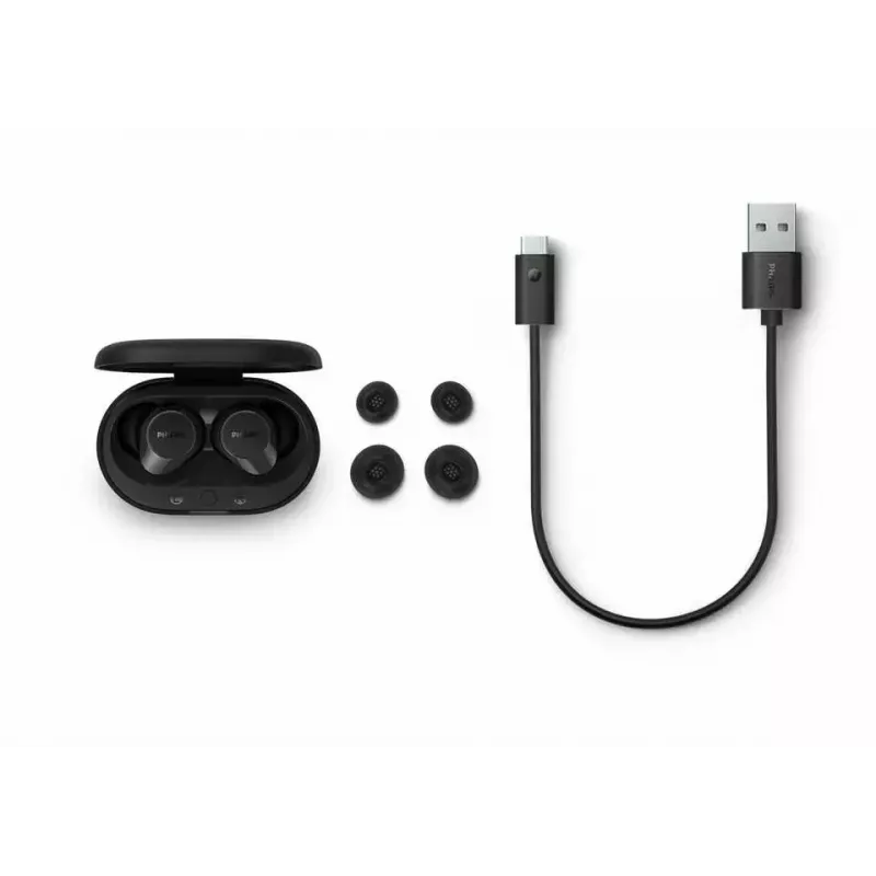 Philips TAT1209BK/00 belaidės ausinės True Wireless Stereo (TWS) Į ausį Skambučiams/Muzikai Bluetooth Juodos