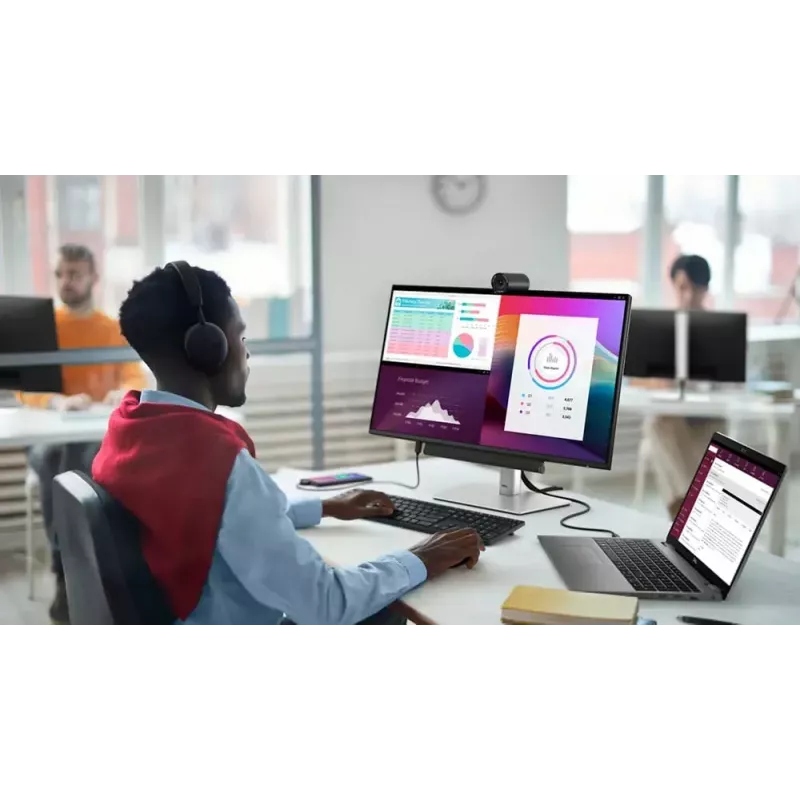 27 colių Dell P2725H IPS LCD monitorius - Full HD 1920x1080, 100 Hz, 8 ms, 300 cd/m², USB 3.2 stebulė, HDMI, VESA, aukštį reguliuojamas, juodas
