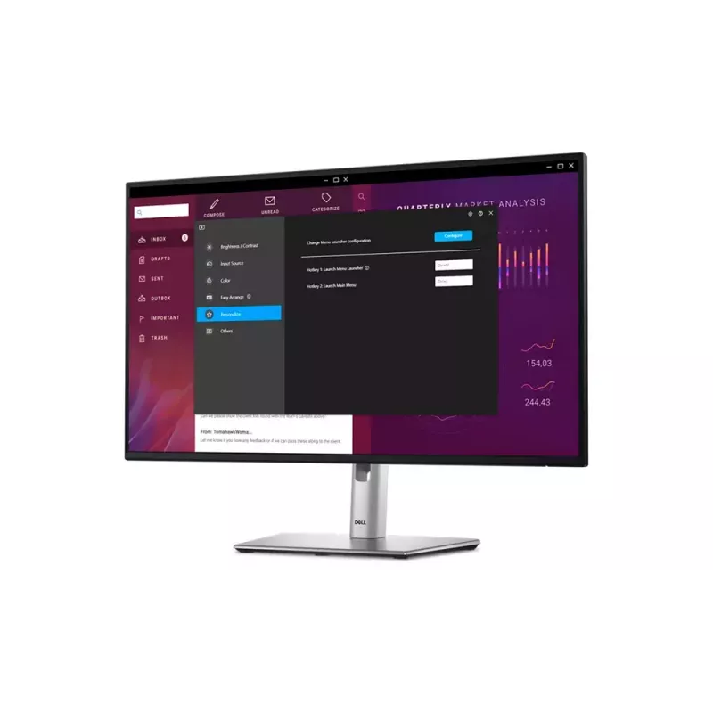 27 colių Dell P2725H IPS LCD monitorius - Full HD 1920x1080, 100 Hz, 8 ms, 300 cd/m², USB 3.2 stebulė, HDMI, VESA, aukštį reguliuojamas, juodas