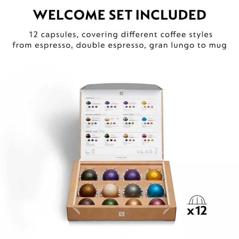 De’Longhi NESPRESSO® Vertuo Pop ENV90.B - Juodasis saldymedis, kapsulinis kavos aparatas, 0,56 l, kavos kapsulės, 1260 W, juoda