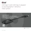 Video skirstytuvas Club 3D CSV-1478 USB Type-C (su USB-A adapteriu) į du DisplayPort 4K60Hz, juodas