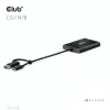 Video skirstytuvas Club 3D CSV-1478 USB Type-C (su USB-A adapteriu) į du DisplayPort 4K60Hz, juodas