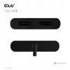 Video skirstytuvas Club 3D CSV-1478 USB Type-C (su USB-A adapteriu) į du DisplayPort 4K60Hz, juodas