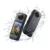 Veiksmo kamera Insta360 X4 — 72 MP, 8K (7680×3840) CMOS, 1/2 colio jutiklis, įmontuotas ekranas, Wi‑Fi, 120 kadrų/s, MicroSD, 602 g, juoda