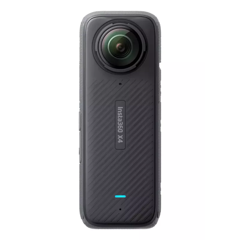 Veiksmo kamera Insta360 X4 — 72 MP, 8K (7680×3840) CMOS, 1/2 colio jutiklis, įmontuotas ekranas, Wi‑Fi, 120 kadrų/s, MicroSD, 602 g, juoda