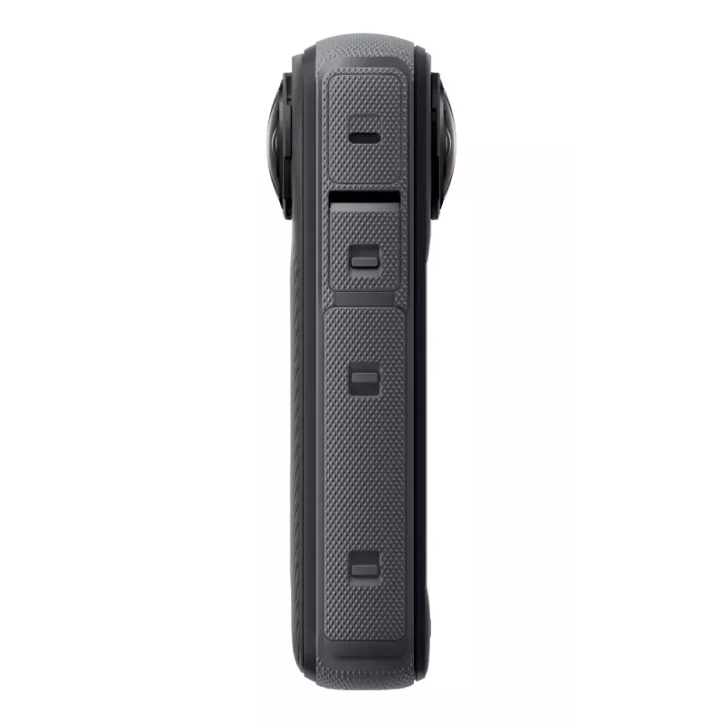 Veiksmo kamera Insta360 X4 — 72 MP, 8K (7680×3840) CMOS, 1/2 colio jutiklis, įmontuotas ekranas, Wi‑Fi, 120 kadrų/s, MicroSD, 602 g, juoda
